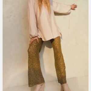 H&M crochet lace eyelet pants